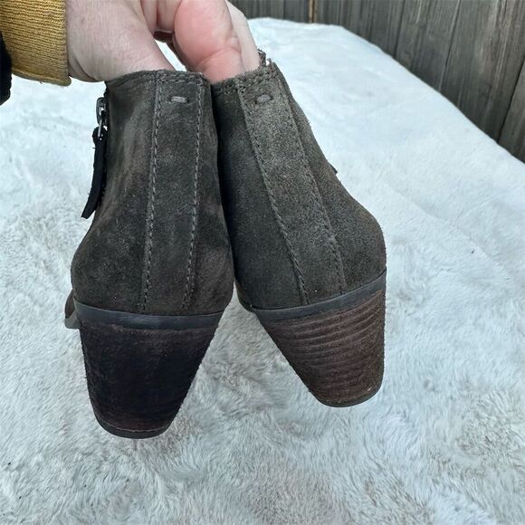 Frye Women's Judith Brown Suede Ankle Booties Size 8.5 Casual Zip - Picture 2 of 10